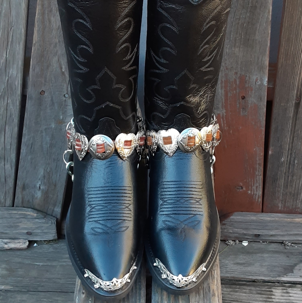 Handmade Custom Concho Bootstraps To-Order - Picture 3 of 13